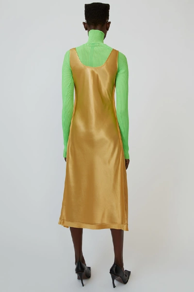 Shop Acne Studios Satin Dress Yellow Gold