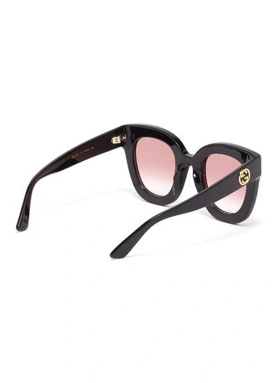 Shop Gucci Glass Crystal Acetate Square Sunglasses