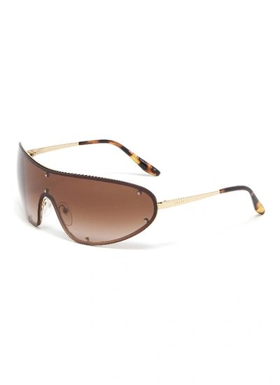 Shop Prada Single Lens Metal Sunglasses