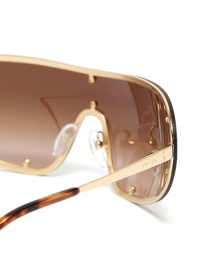 Shop Prada Single Lens Metal Sunglasses
