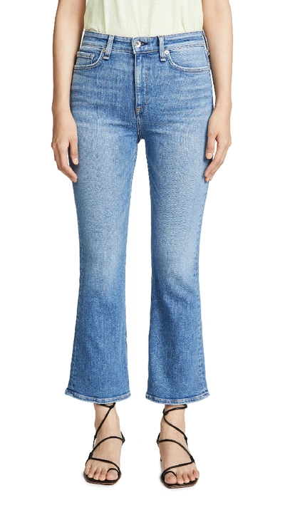 Shop Rag & Bone Nina High-rise Ankle Flare Jeans In Gravel