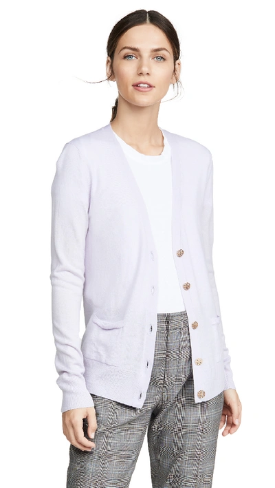 Shop Tory Burch Madeline Cardigan In Mountain Lavender