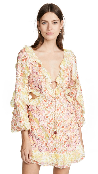 Shop Zimmermann Goldie Spliced Short Dress