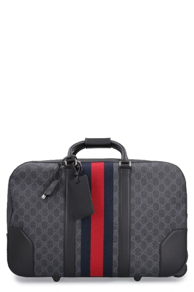 Shop Gucci Gg Supreme Two Wheels Trolley In Black