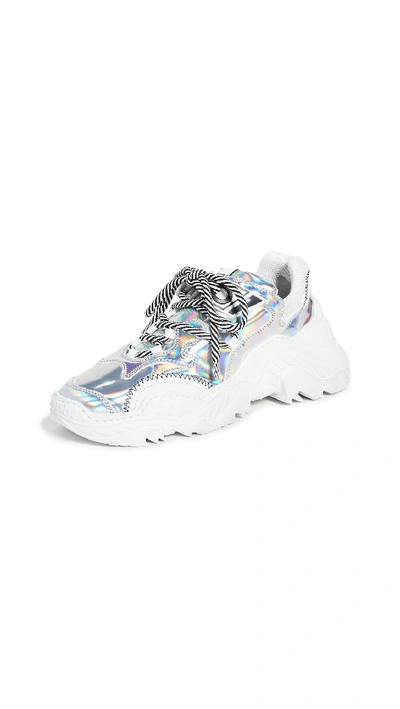 Shop N°21 Reflective Running Sneakers In Silver
