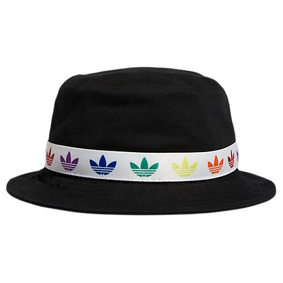 Shop Adidas Originals Pride Bucket Hat In Black