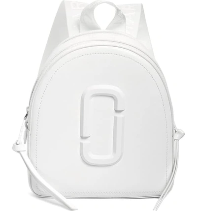 Shop Marc Jacobs Pack Shot Leather Backpack - White In Moon White