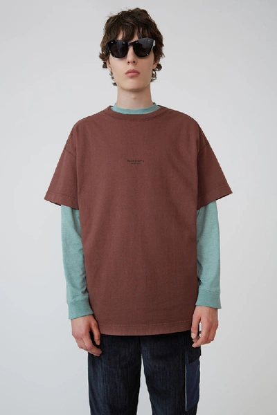 Shop Acne Studios Oversized T-shirt Chestnut Brown