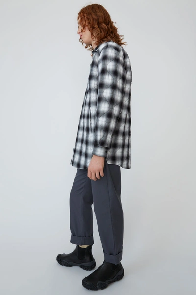 Shop Acne Studios Quilted Overshirt Black/white