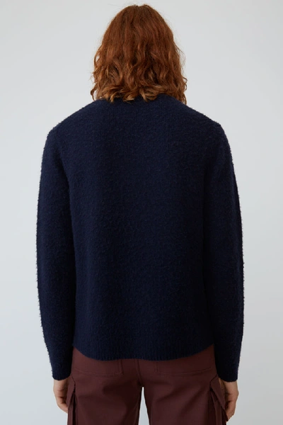 Shop Acne Studios Peele Dark Navy In Pilled Crewneck Sweater