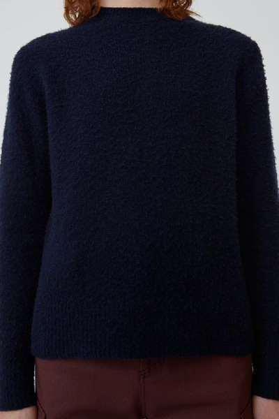 Shop Acne Studios Peele Dark Navy In Pilled Crewneck Sweater