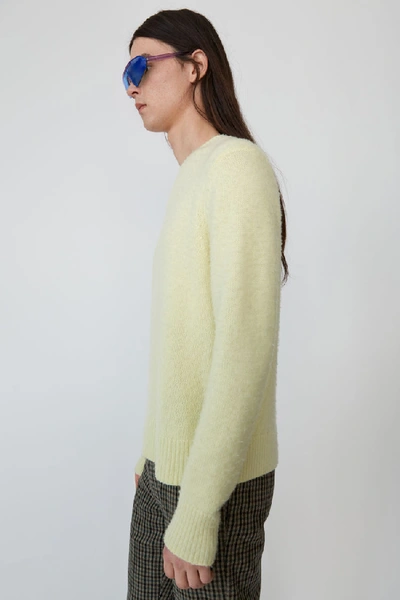 Shop Acne Studios Peele Pale Yellow In Pilled Crewneck Sweater