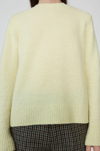 Shop Acne Studios Peele Pale Yellow In Pilled Crewneck Sweater