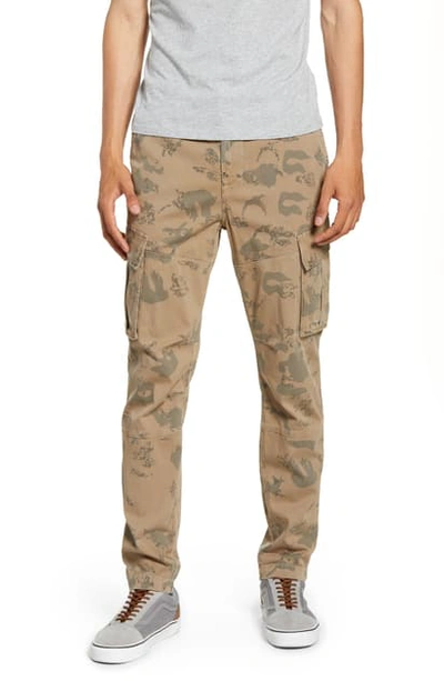 Shop Hudson Skinny Fit Cargo Pants In Stone Camo