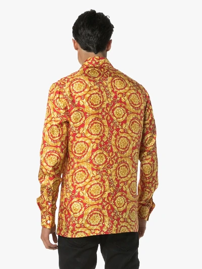 Shop Versace Baroque Print Shirt In Red