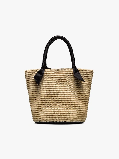 Shop Sensi Studio Beige Medium Woven Basket Bag In Neutrals