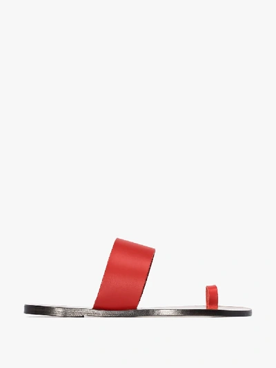 Shop Atp Atelier Tomato Red Leather Sandals