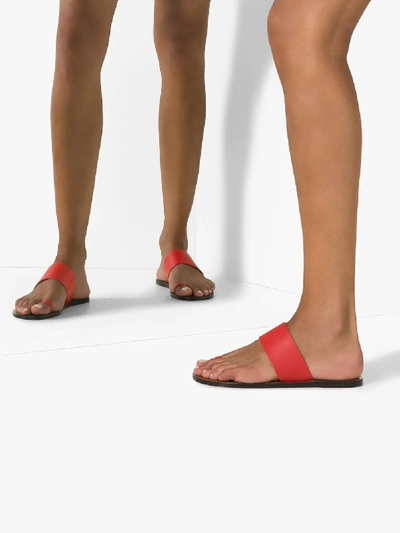 Shop Atp Atelier Tomato Red Leather Sandals