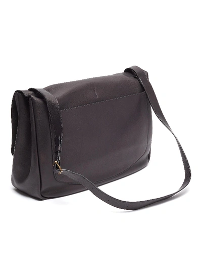 Shop The Row 'mail' Leather Shoulder Bag In Black