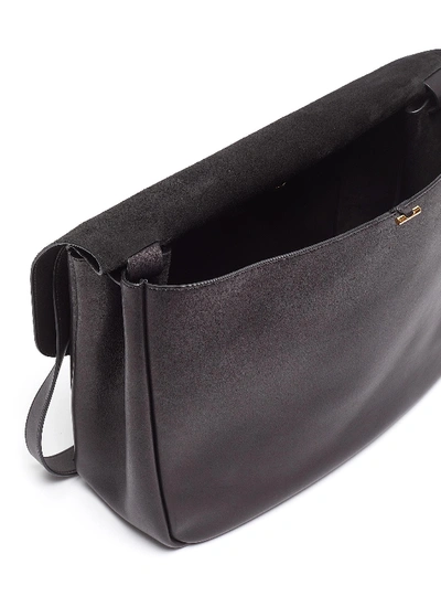 Shop The Row 'mail' Leather Shoulder Bag In Black