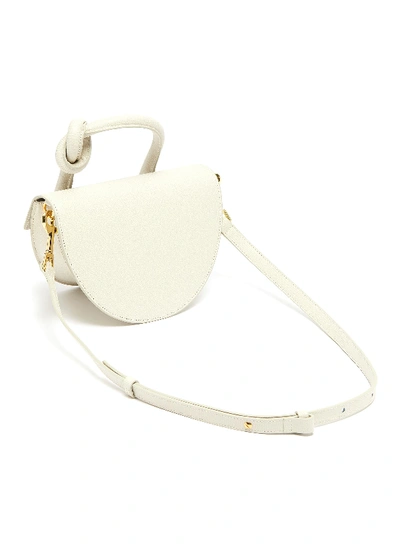 Shop Yuzefi 'dolores' Knot Handle Leather Crossbody Bag In White