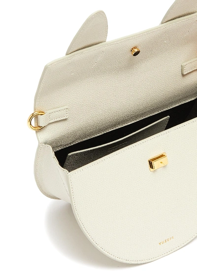 Shop Yuzefi 'dolores' Knot Handle Leather Crossbody Bag In White
