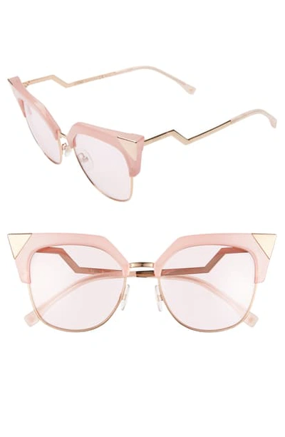 Shop Fendi 54mm Metal Tipped Cat Eye Sunglasses - Pink