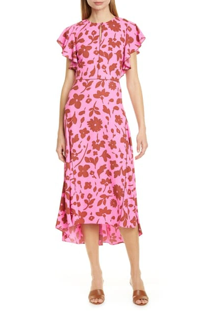 Shop Kate Spade Splash Midi Dress In Pink Multi