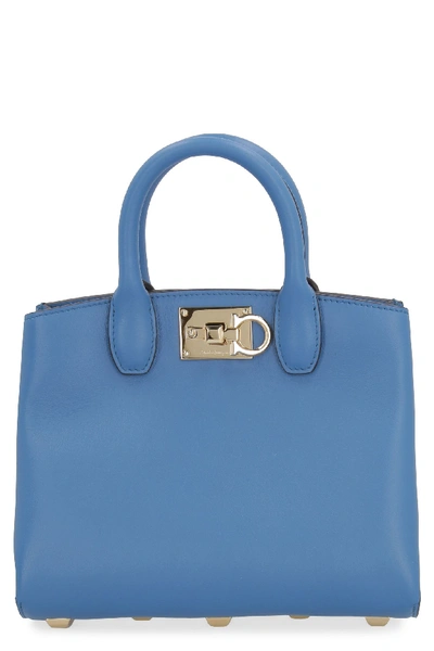 Shop Ferragamo Vara Bow Leather Belt Bag In Blue