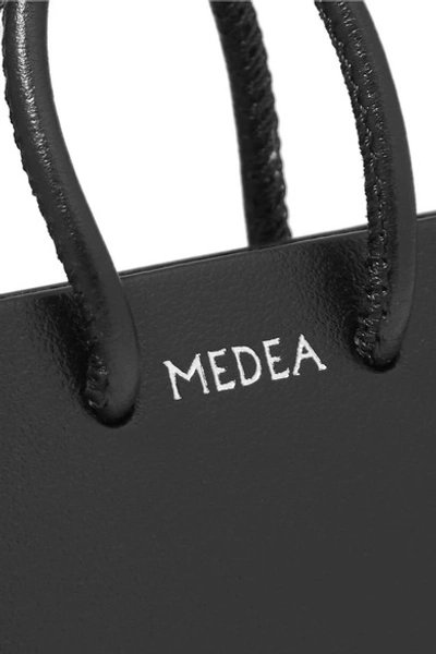 Shop Medea Prima Mini Leather Tote In Black