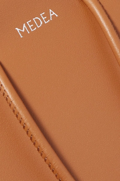 Shop Medea Prima Short Small Leather Tote In Brown