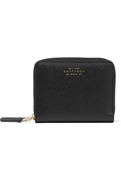 Shop Smythson Panama Textured-leather Wallet In Black