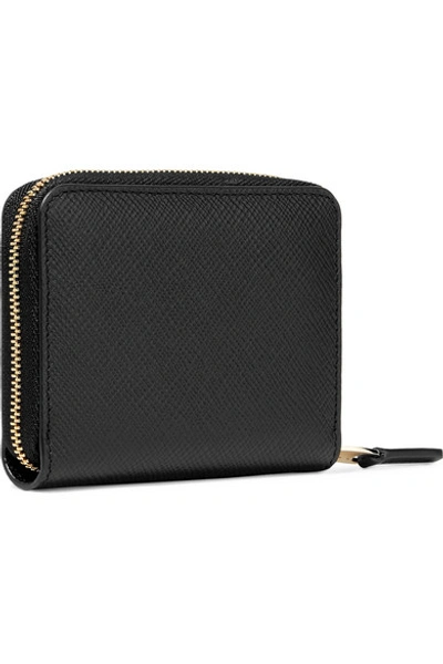 Shop Smythson Panama Textured-leather Wallet In Black