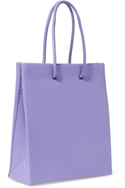 Shop Medea Prima Short Leather Tote In Purple