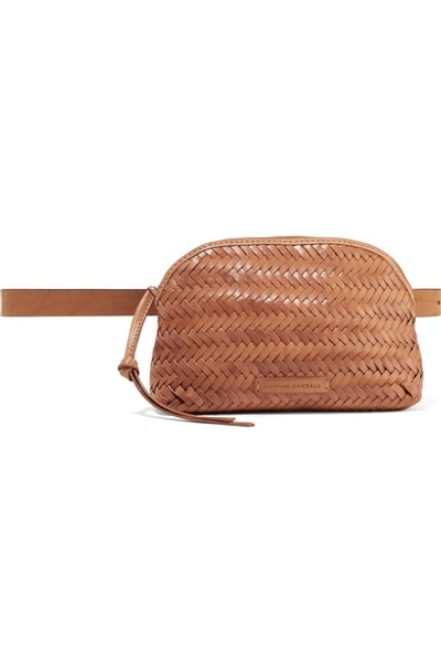 Shop Loeffler Randall Demi Woven Leather Belt Bag In Tan