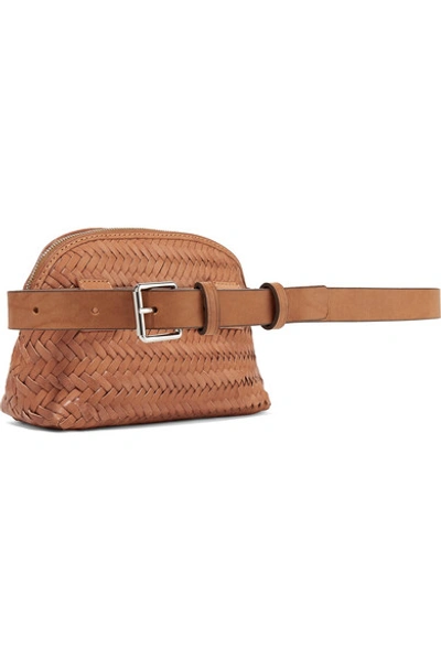 Shop Loeffler Randall Demi Woven Leather Belt Bag In Tan