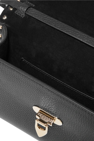 Shop Valentino Garavani The Rockstud Small Textured-leather Shoulder Bag In Black