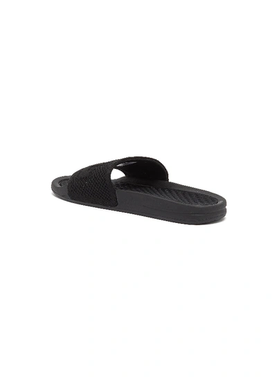 Shop Apl Athletic Propulsion Labs 'techloom' Logo Jacquard Knit Pool Slides In Black