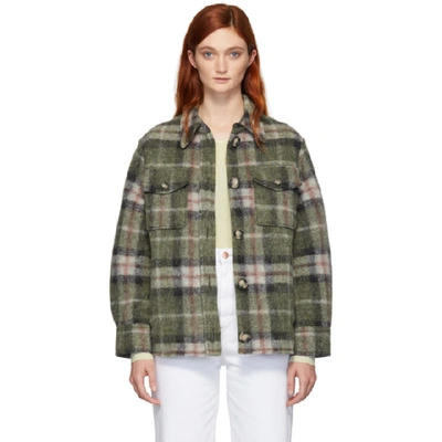 Isabel Marant Étoile Green Plaid Gaston Blanket Shirt | ModeSens