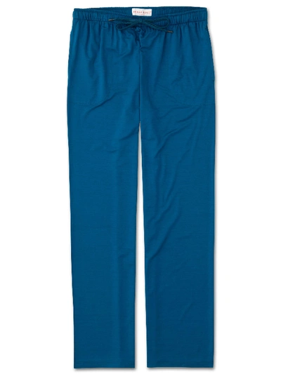 Shop Derek Rose Men's Jersey Trousers Basel 7 Micro Modal Stretch Ocean