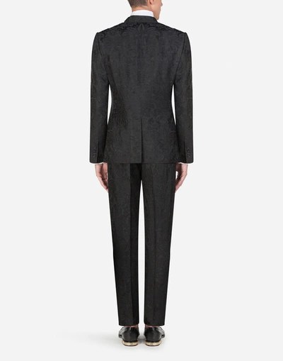 Shop Dolce & Gabbana Jacquard Martini Suit In Black