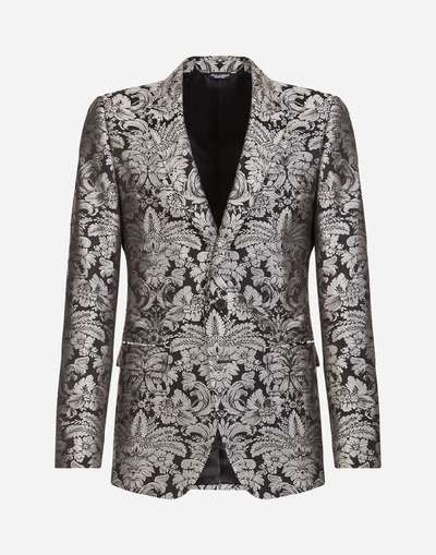 Shop Dolce & Gabbana Jacquard Martini Suit In Black