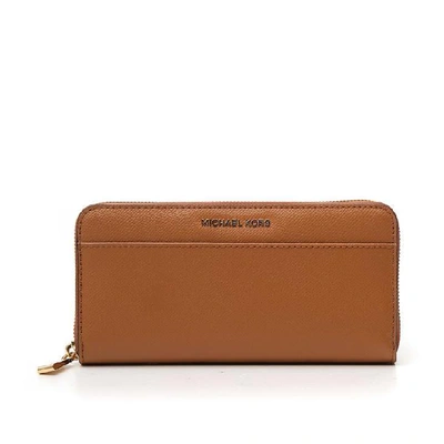 Shop Michael Michael Kors Zipped Continental Wallet In Brown