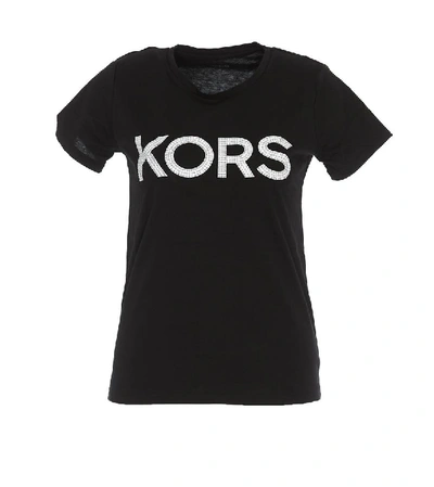 Shop Michael Michael Kors Studded Logo T In Black