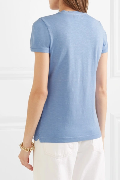 Shop Alex Mill Slub Cotton-jersey T-shirt In Blue