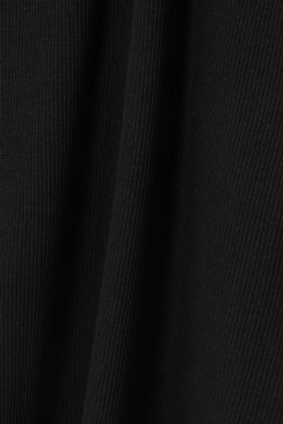 Shop Ninety Percent Net Sustain Marisa Ribbed Organic Cotton-jersey T-shirt In Black