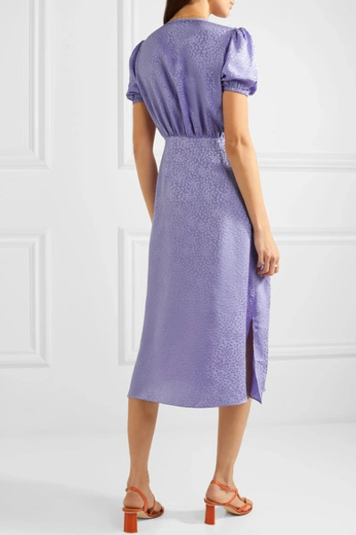 Shop Art Dealer Marge Silk-jacquard Wrap Dress In Lilac