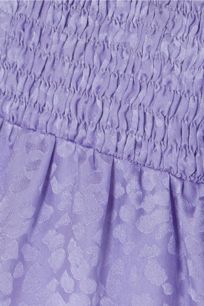 Shop Art Dealer Marge Silk-jacquard Wrap Dress In Lilac