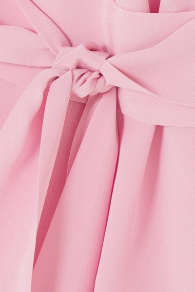 Shop Aross Girl X Soler Amanda Belted Silk Crepe De Chine Top In Blush