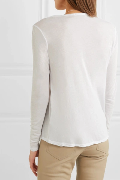 Shop James Perse Heather Cotton-jersey Top In White